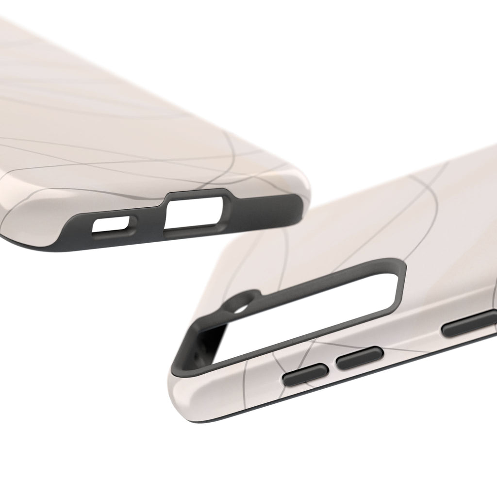 Minimal Beige Wave Tough Phone Case — Protective Slim Phone Case