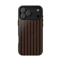 Dark Brown Striped Magnetic Phone Case
