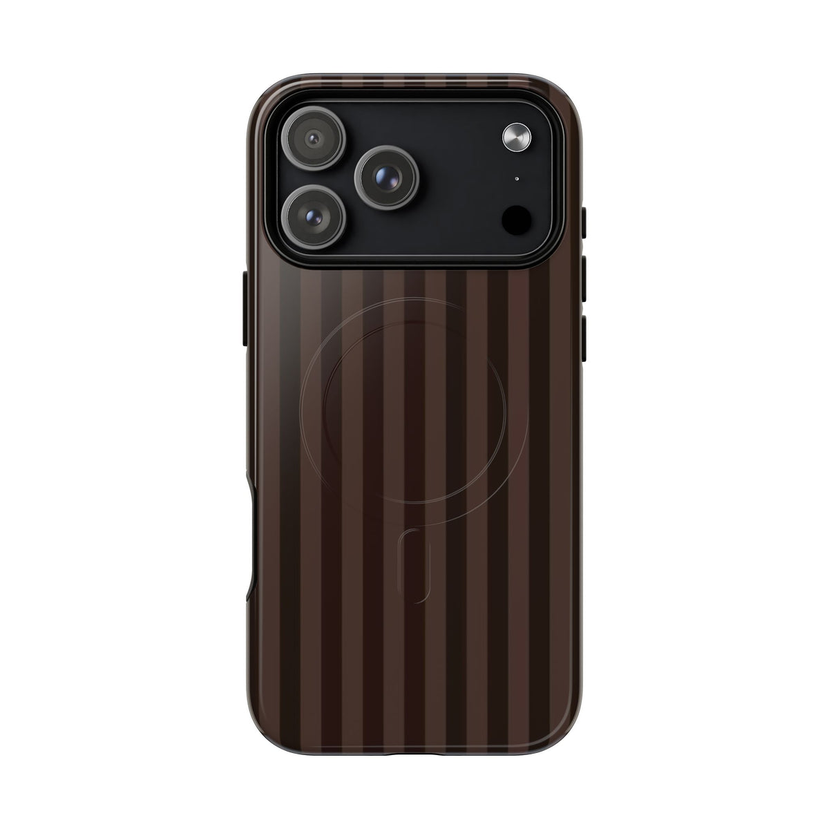 Dark Brown Striped Magnetic Phone Case
