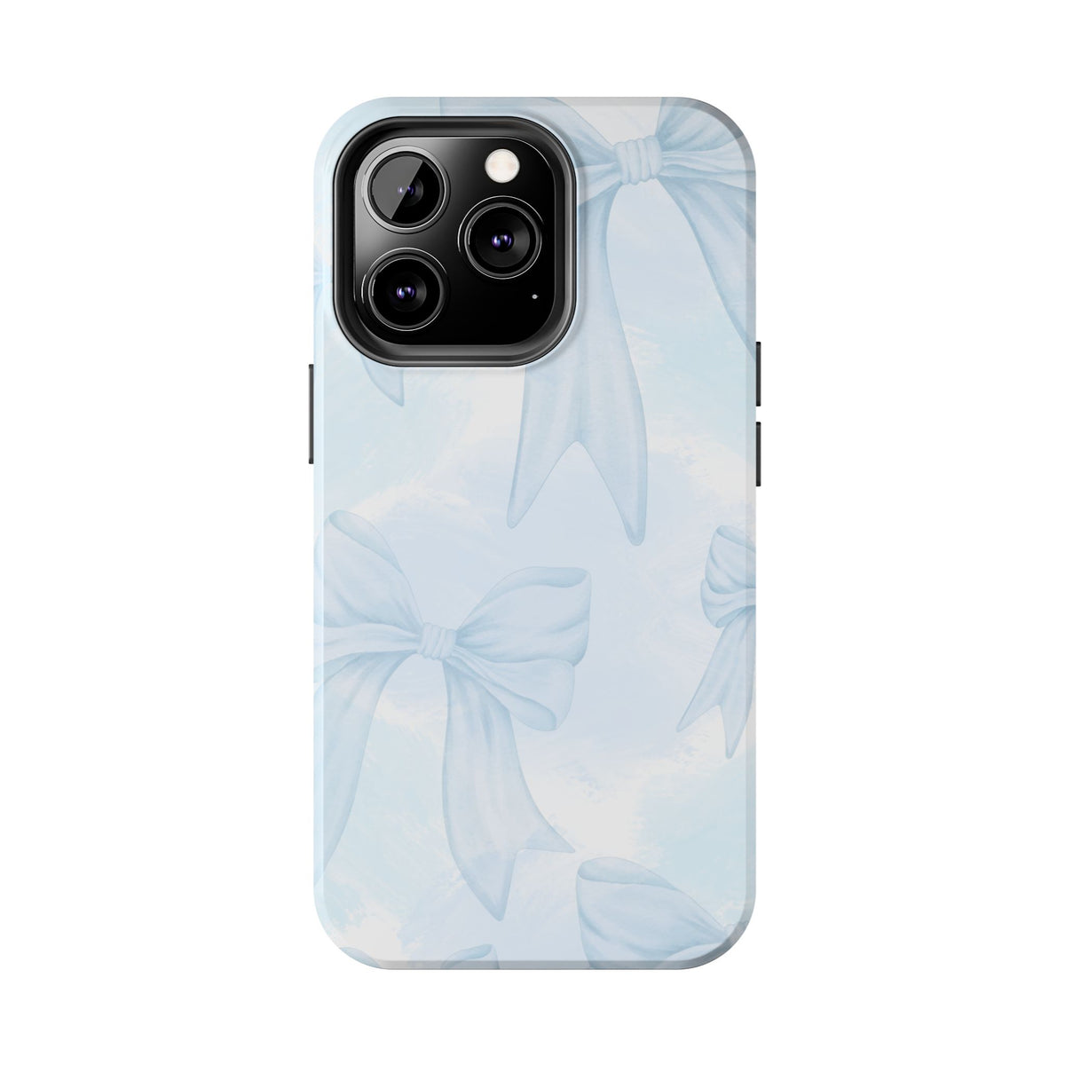 Pale Blue Bow Pattern Tough Phone Case