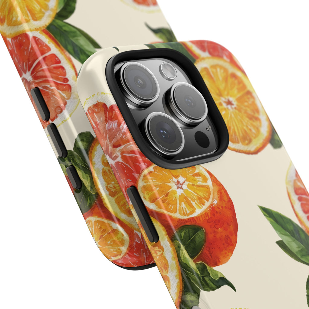Citrus Squeeze Tough Phone Case — Watercolor Orange & Grapefruit Protective Cover