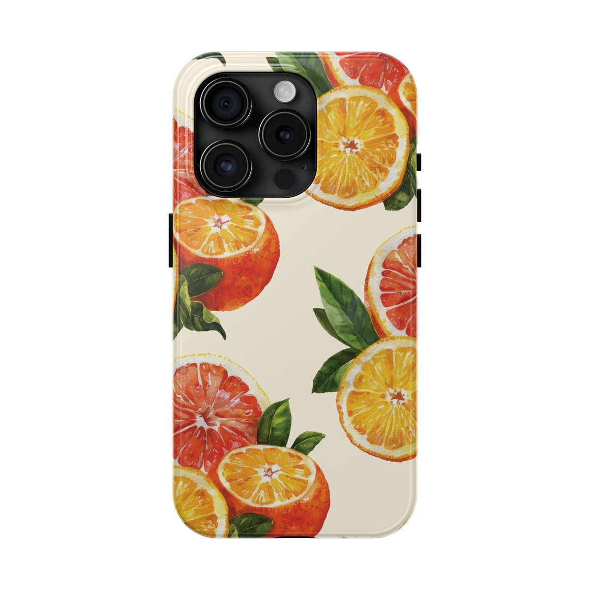 Citrus Squeeze Tough Phone Case — Watercolor Orange & Grapefruit Protective Cover