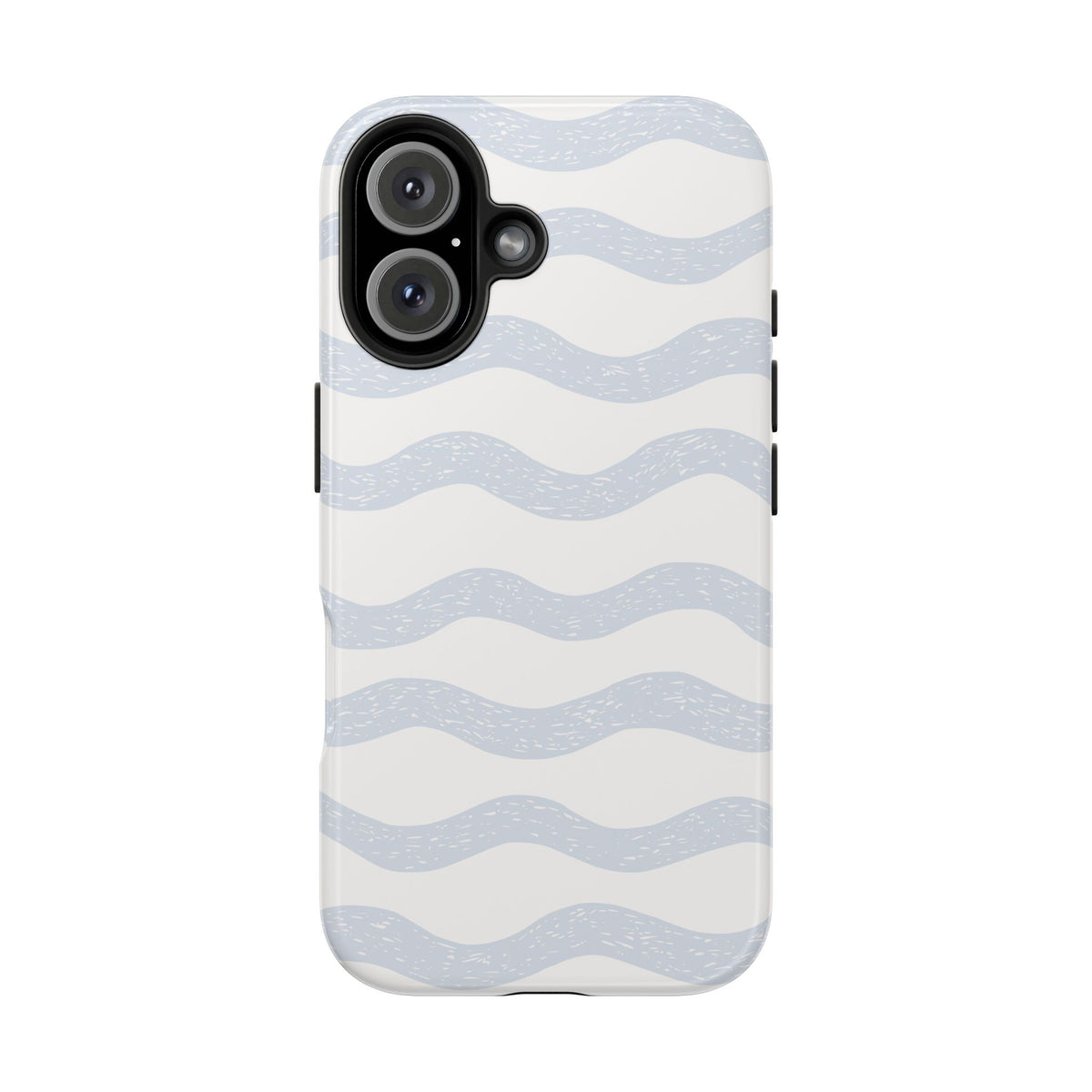 Tough Phone Case – Subtle Blue Wavy Stripes, Durable Protective Cover