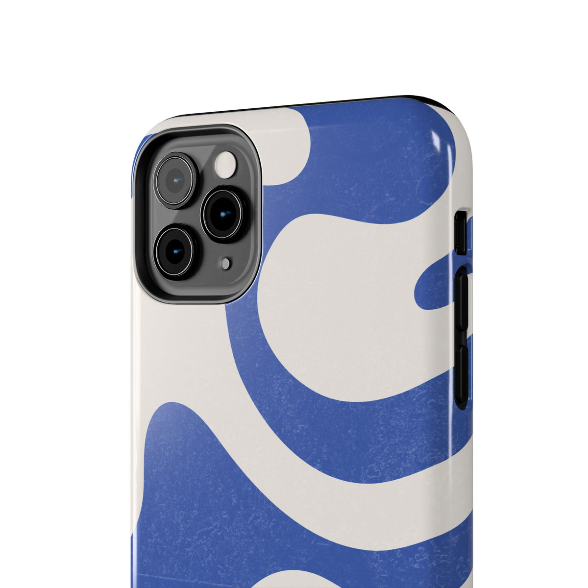 Blue Retro Swirl Tough Phone Case — Durable Abstract Pattern