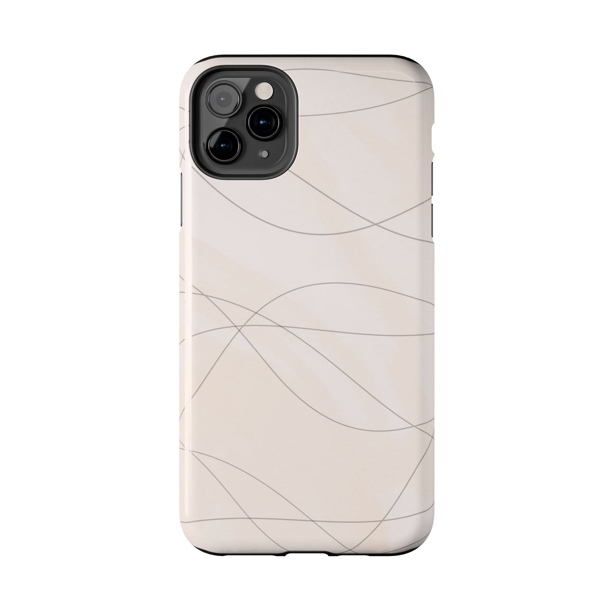Minimal Beige Wave Tough Phone Case — Protective Slim Phone Case