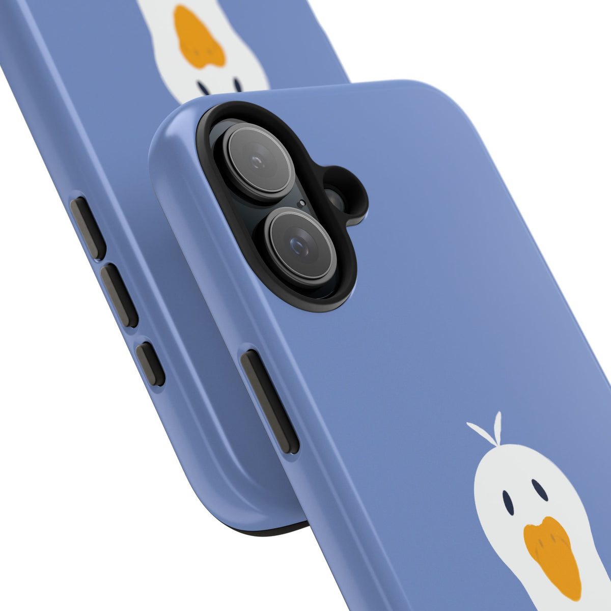 Goofy Goose Tough Phone Case — Cute Minimalist Duck Design on Blue