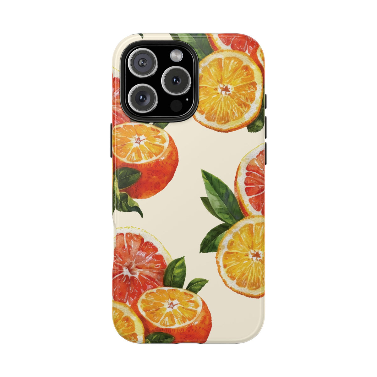 Citrus Squeeze Tough Phone Case — Watercolor Orange & Grapefruit Protective Cover