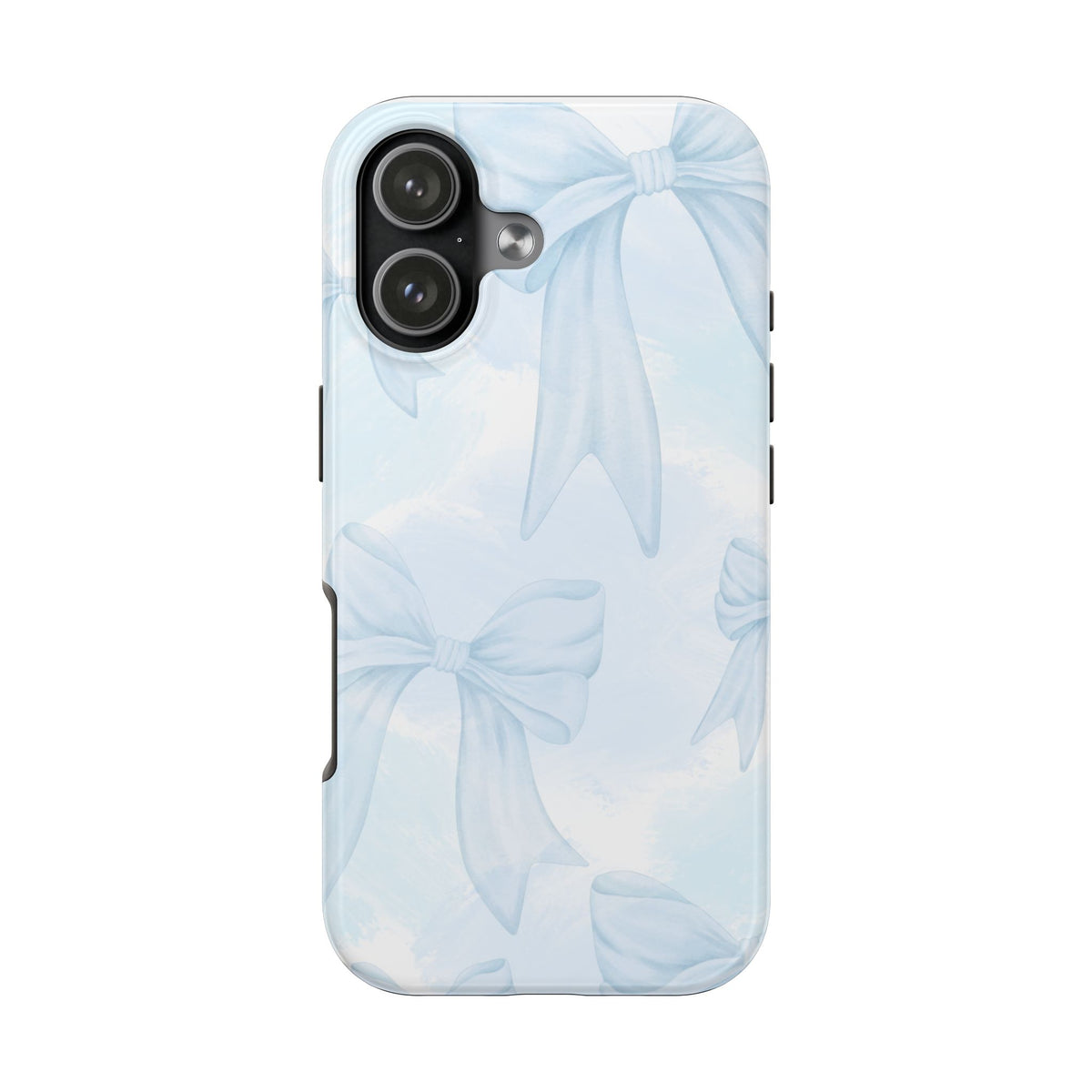Pale Blue Bow Pattern Tough Phone Case