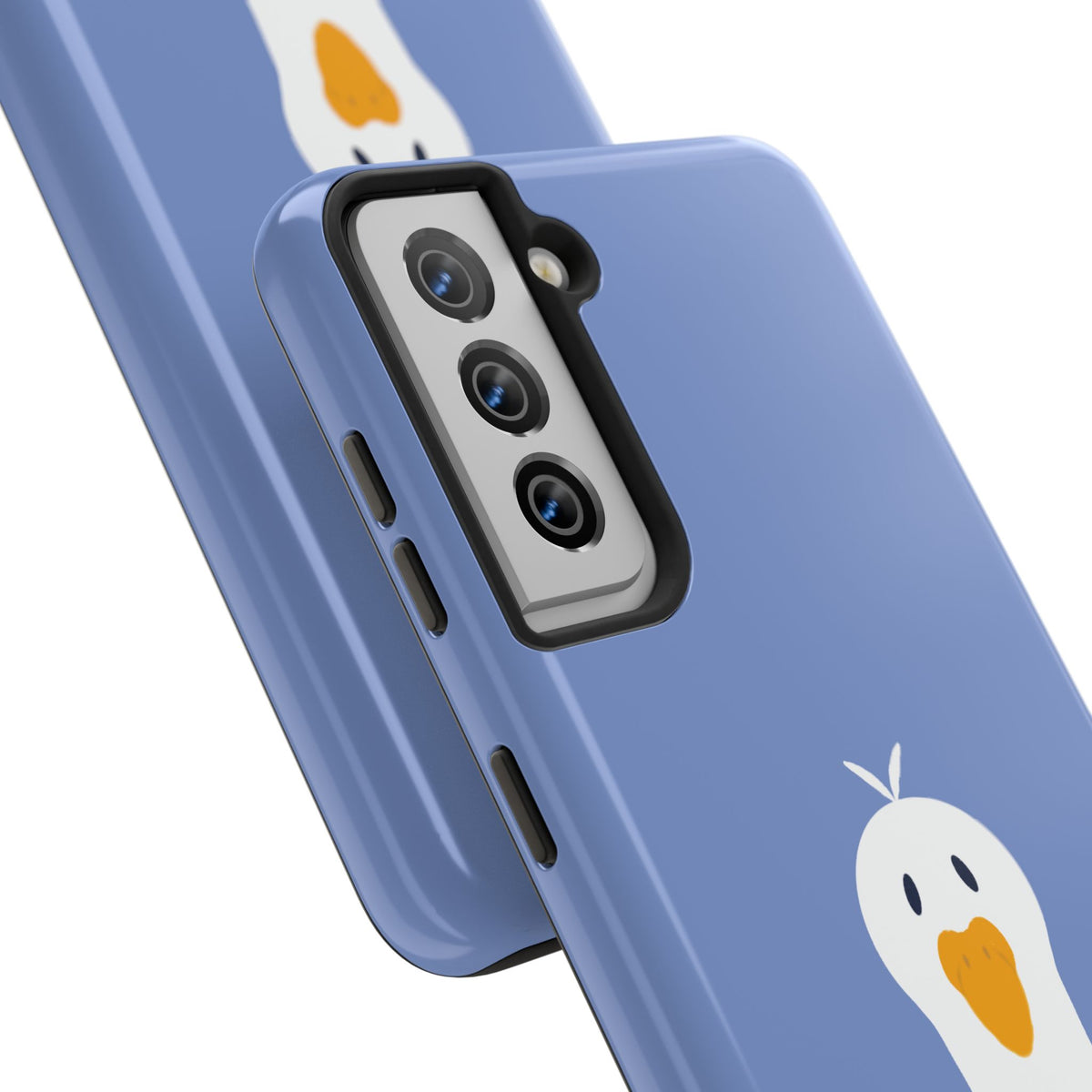 Goofy Goose Tough Phone Case — Cute Minimalist Duck Design on Blue