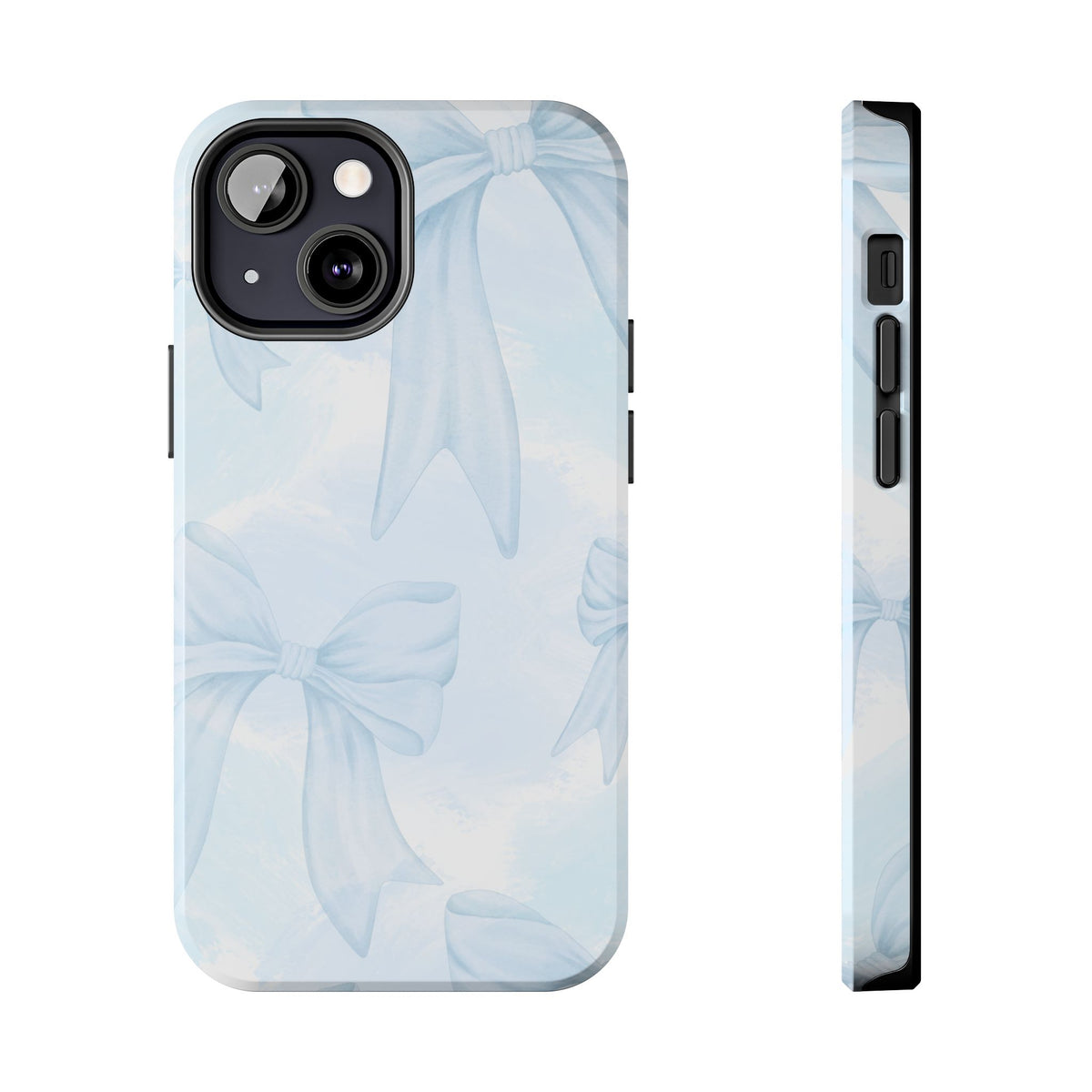 Pale Blue Bow Pattern Tough Phone Case