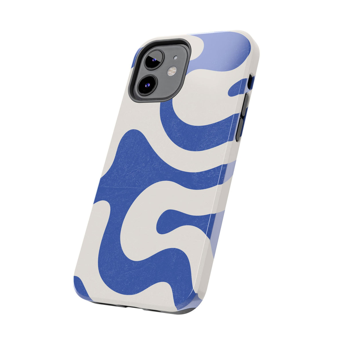 Blue Retro Swirl Tough Phone Case — Durable Abstract Pattern