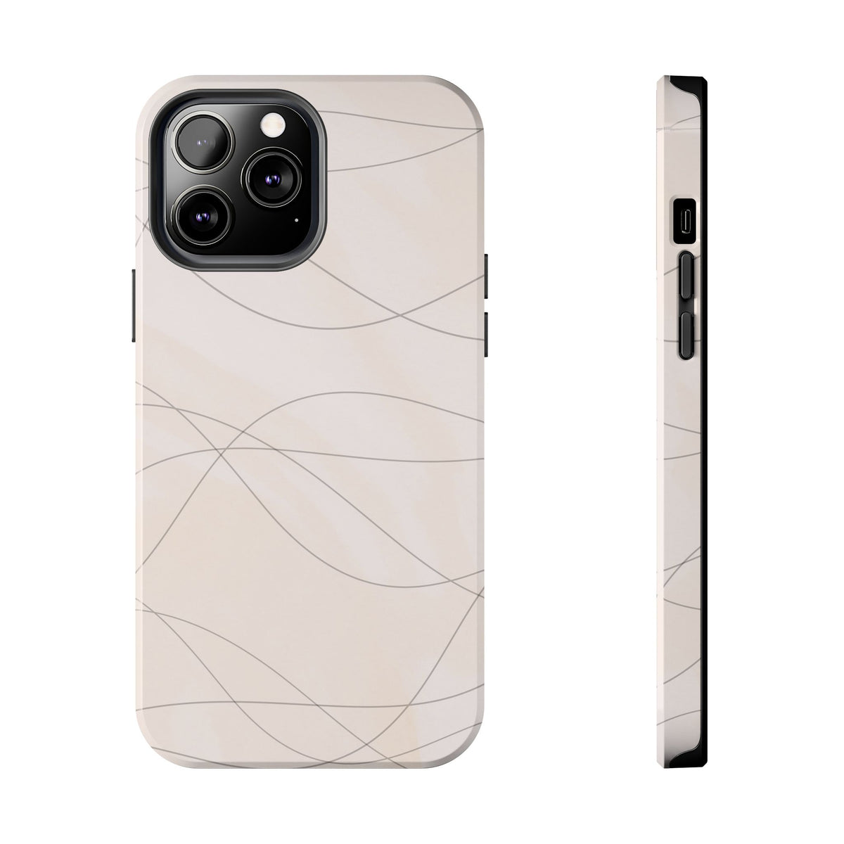 Minimal Beige Wave Tough Phone Case — Protective Slim Phone Case