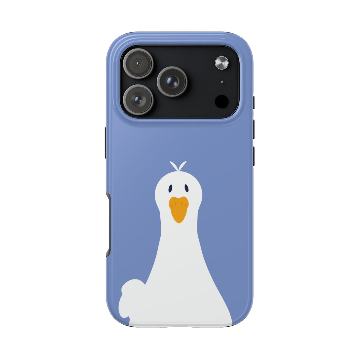 Goofy Goose Tough Phone Case — Cute Minimalist Duck Design on Blue