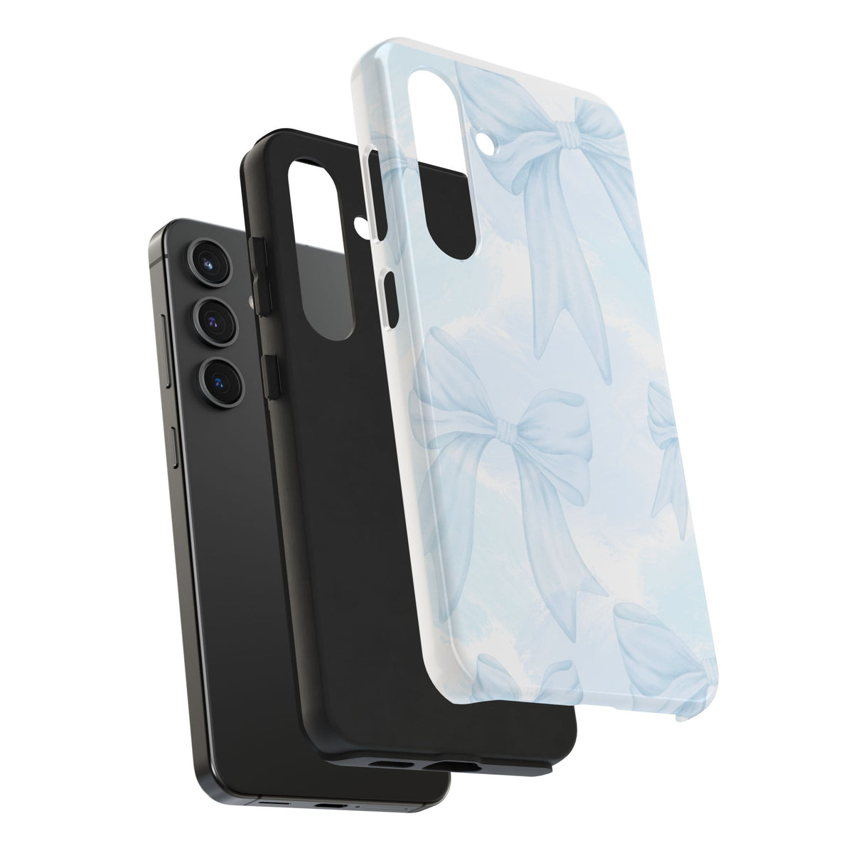 Pale Blue Bow Pattern Tough Phone Case