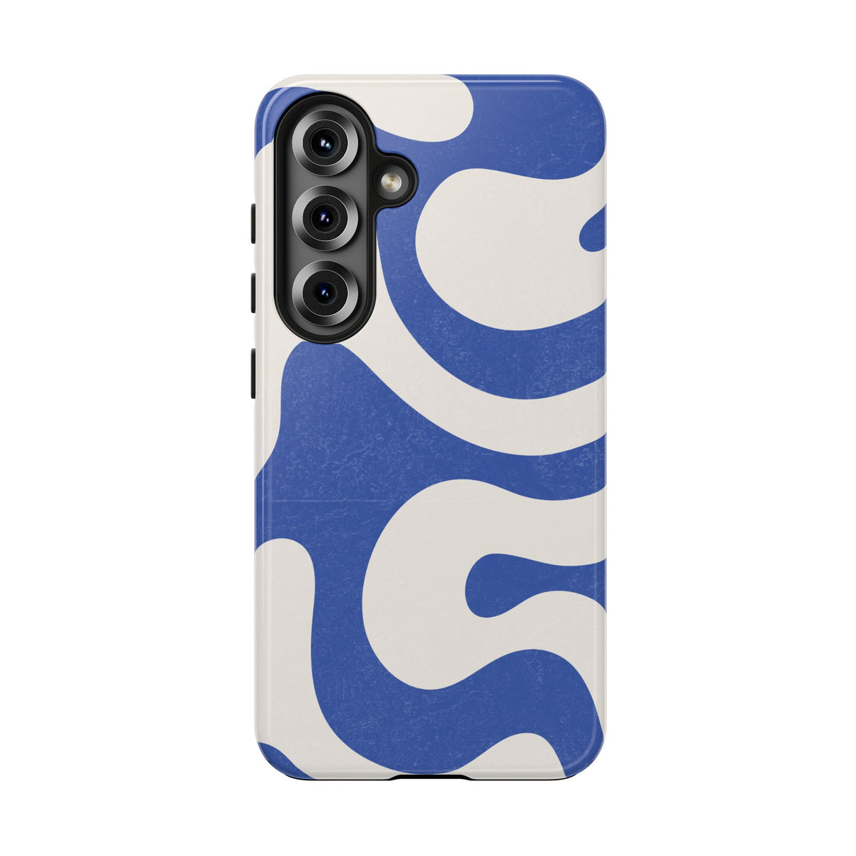 Blue Retro Swirl Tough Phone Case — Durable Abstract Pattern