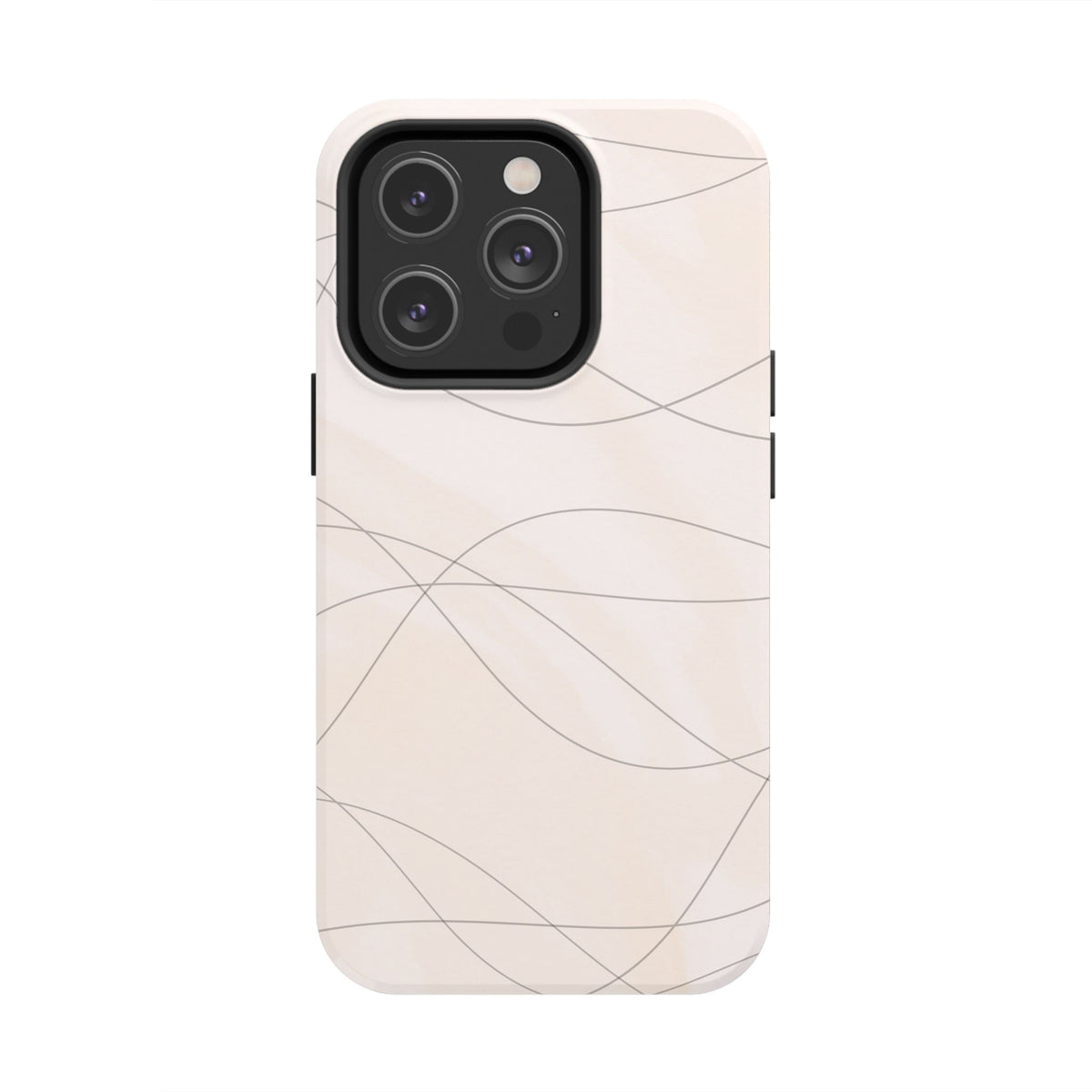 Minimal Beige Wave Tough Phone Case — Protective Slim Phone Case