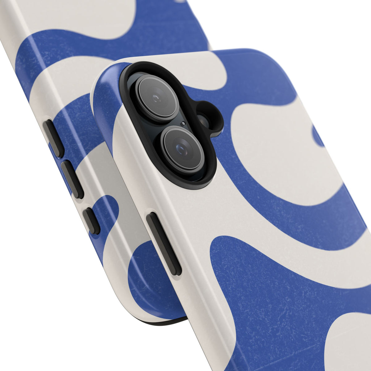 Blue Retro Swirl Tough Phone Case — Durable Abstract Pattern