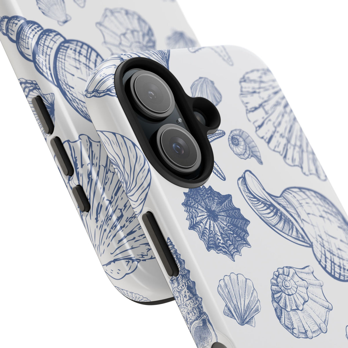Seaside Sketch Tough Phone Case – Blue Shells & Starfish Protective Cover