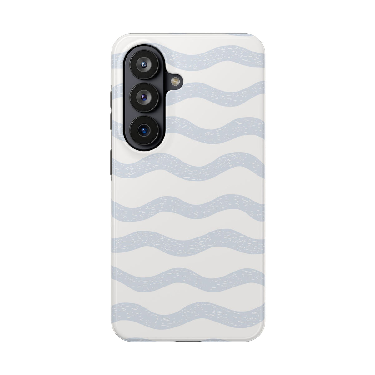 Tough Phone Case – Subtle Blue Wavy Stripes, Durable Protective Cover