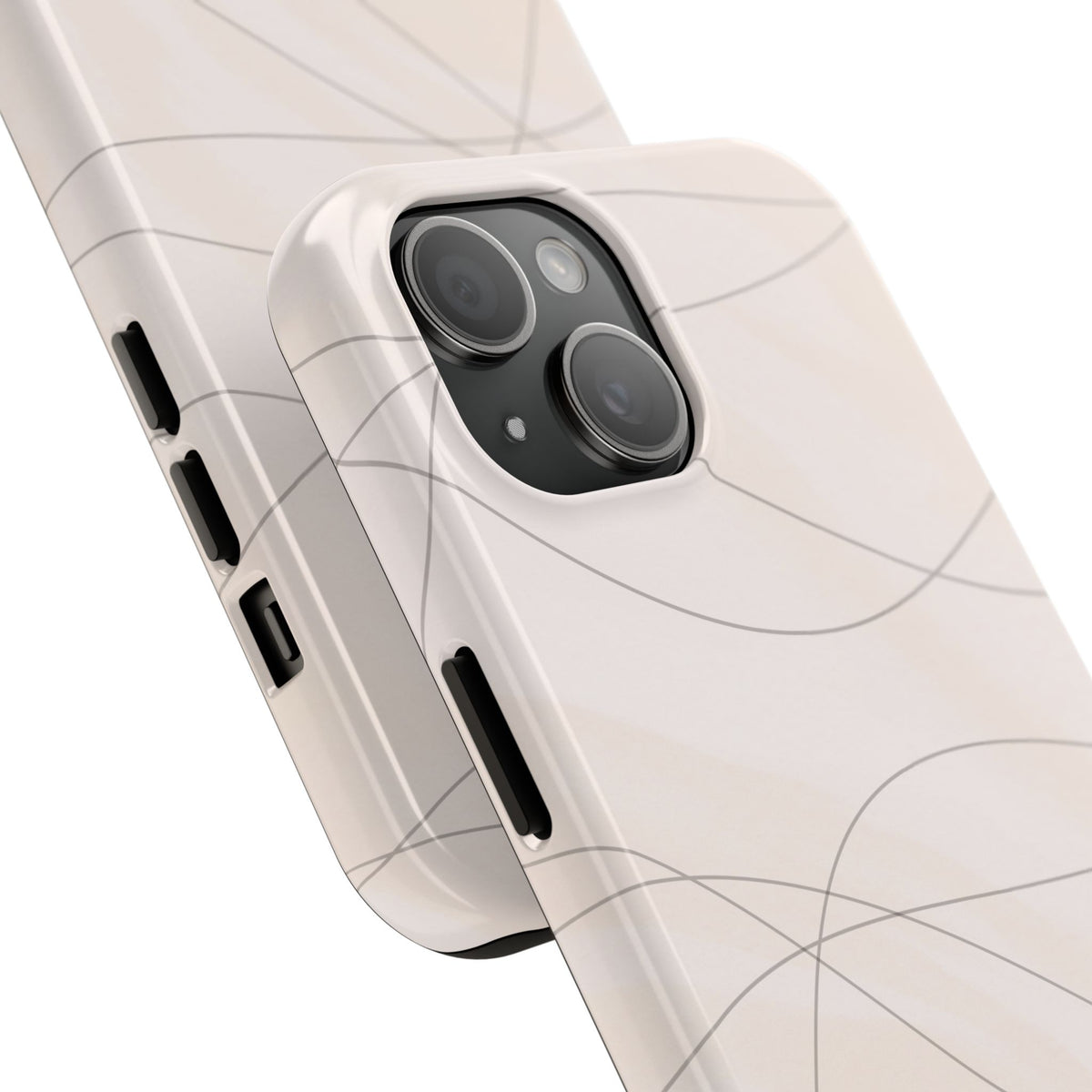 Minimal Beige Wave Tough Phone Case — Protective Slim Phone Case