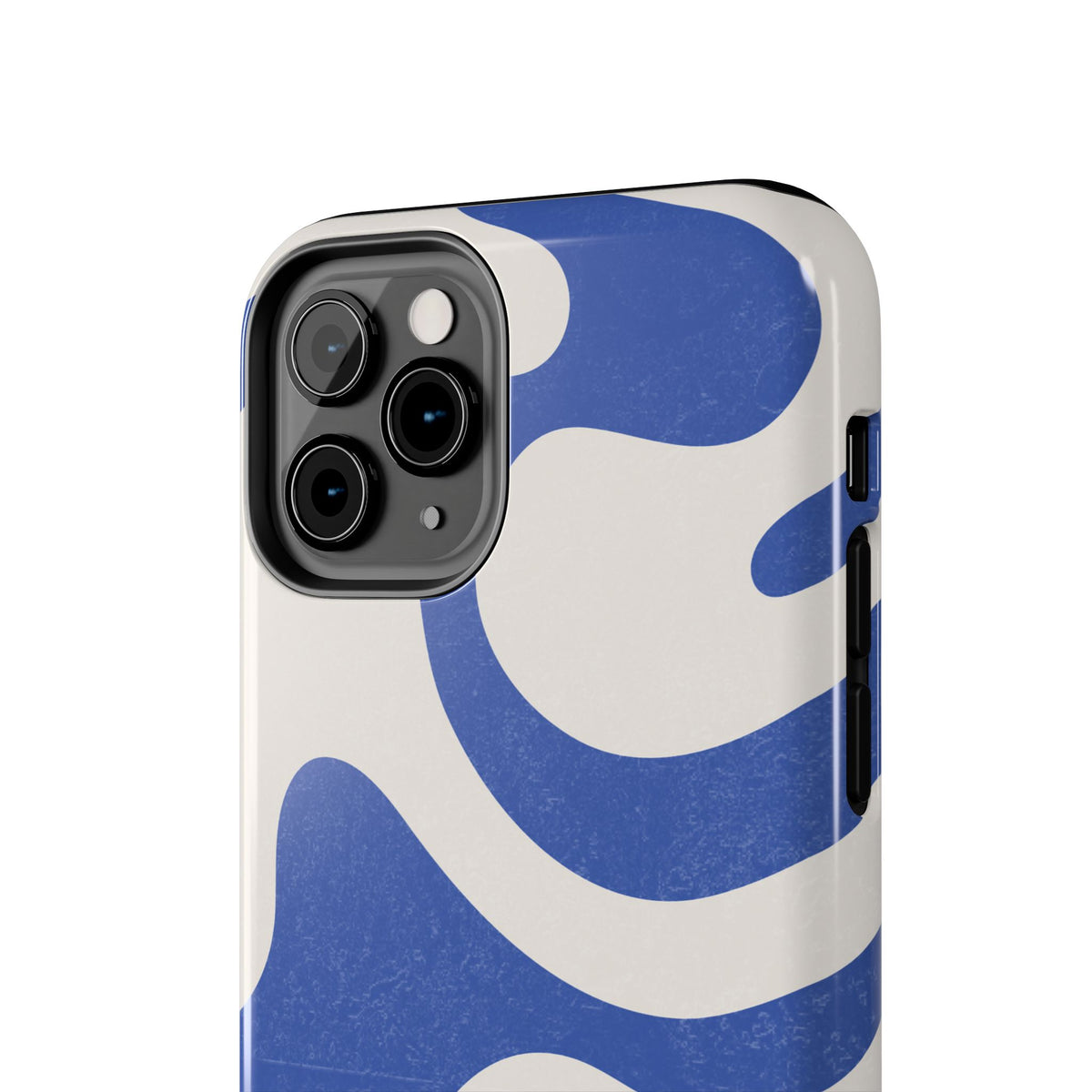 Blue Retro Swirl Tough Phone Case — Durable Abstract Pattern