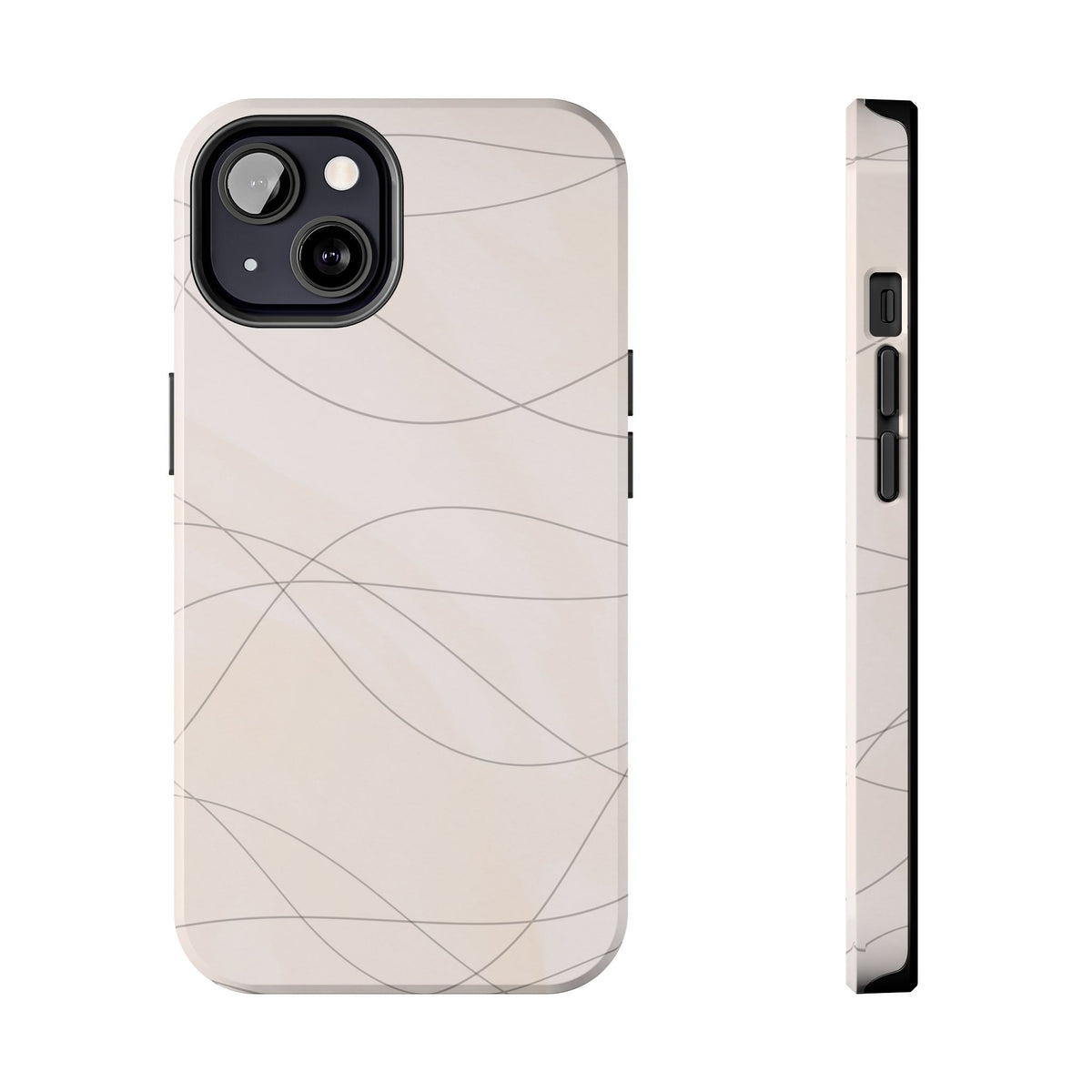 Minimal Beige Wave Tough Phone Case — Protective Slim Phone Case