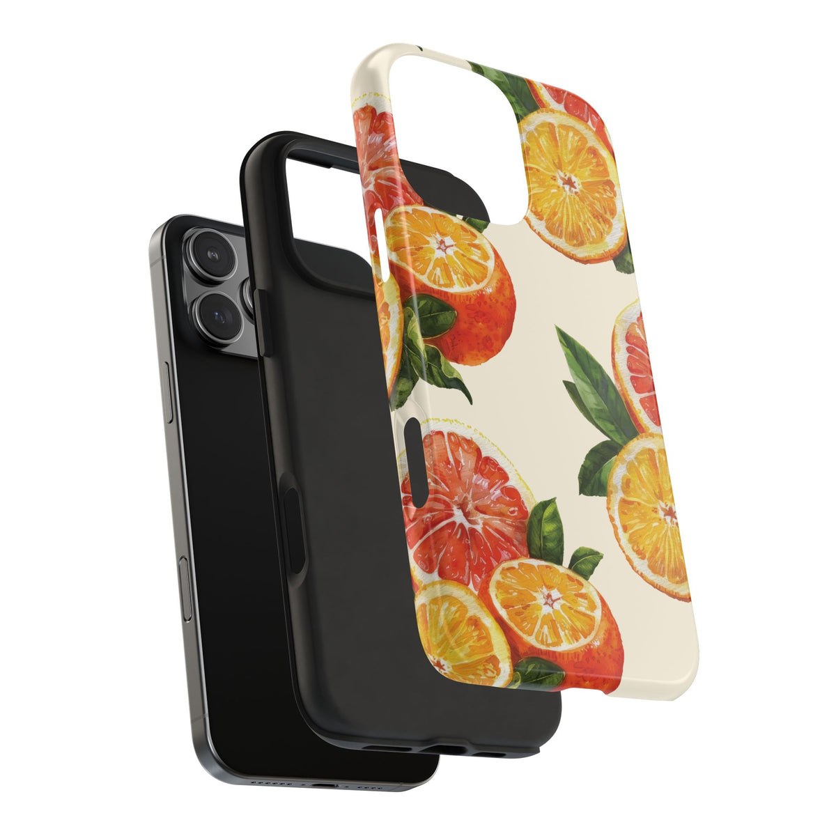 Citrus Squeeze Tough Phone Case — Watercolor Orange & Grapefruit Protective Cover