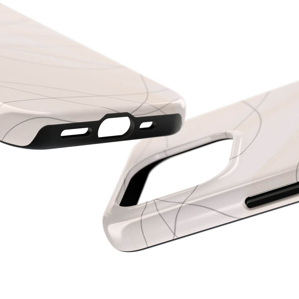 Minimal Beige Wave Tough Phone Case — Protective Slim Phone Case