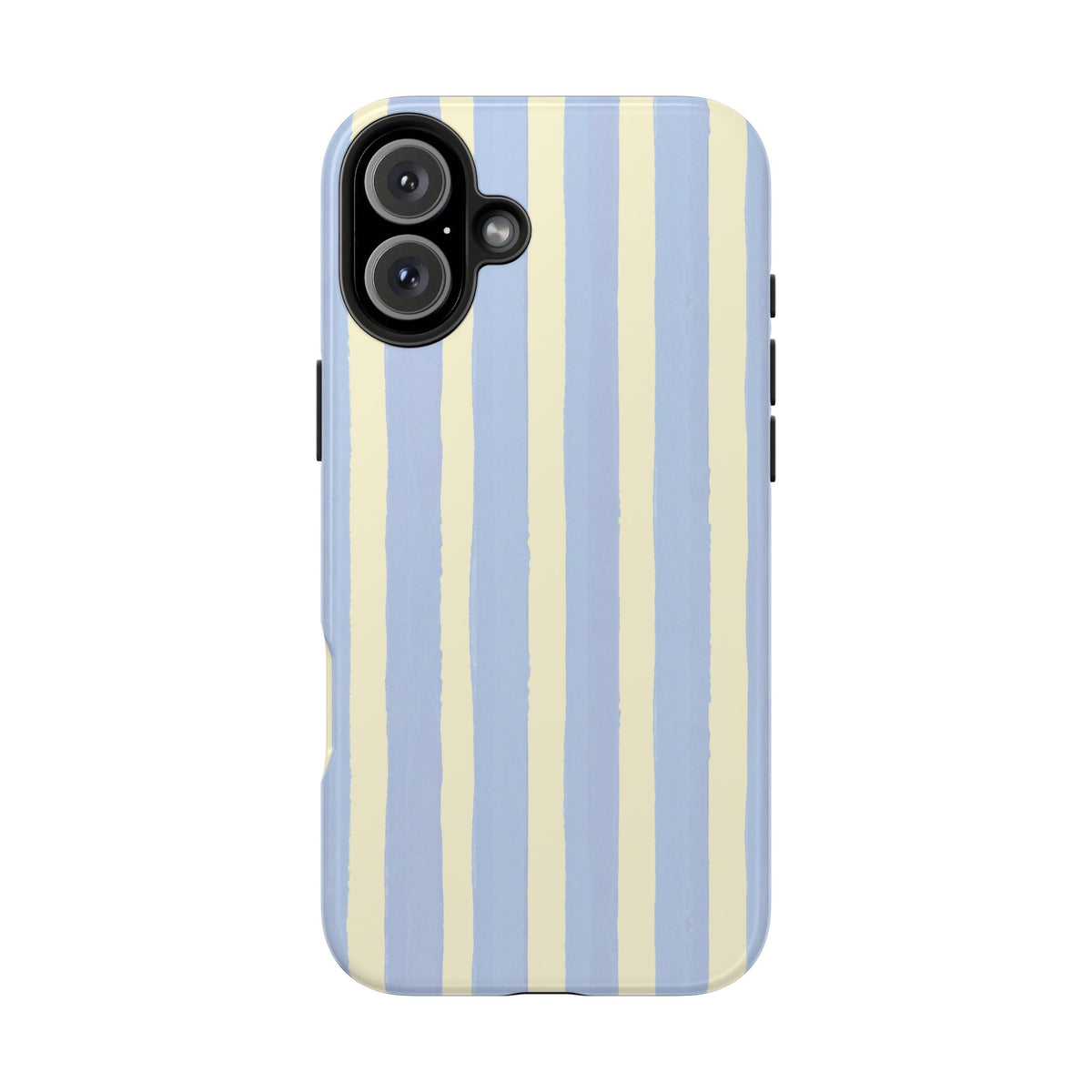 Pastel Stripe Tough Phone Case — Blue & Cream Protective Cover