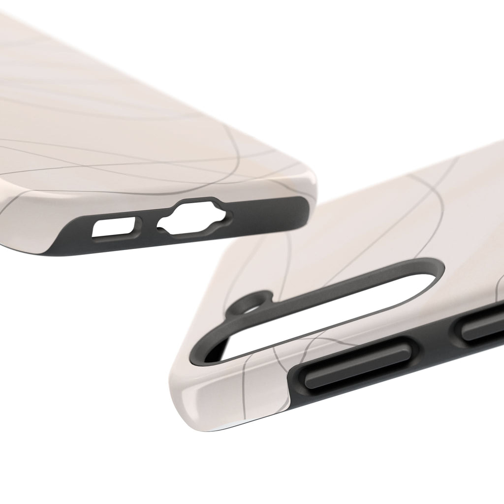 Minimal Beige Wave Tough Phone Case — Protective Slim Phone Case