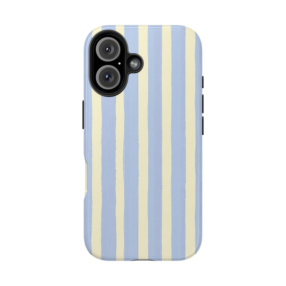 Pastel Stripe Tough Phone Case — Blue & Cream Protective Cover