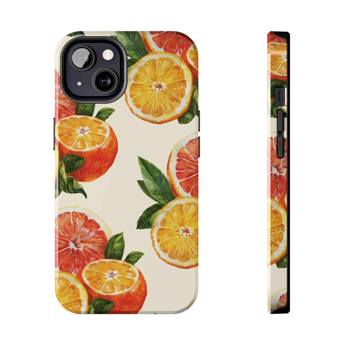 Citrus Squeeze Tough Phone Case — Watercolor Orange & Grapefruit Protective Cover