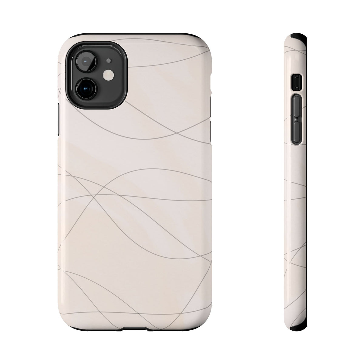 Minimal Beige Wave Tough Phone Case — Protective Slim Phone Case