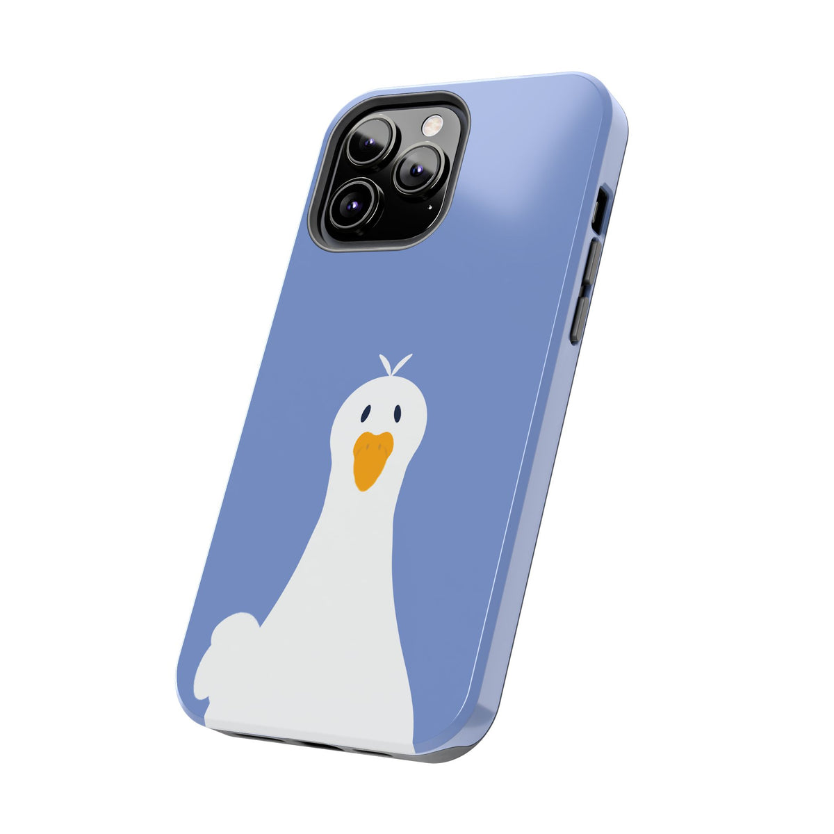 Goofy Goose Tough Phone Case — Cute Minimalist Duck Design on Blue