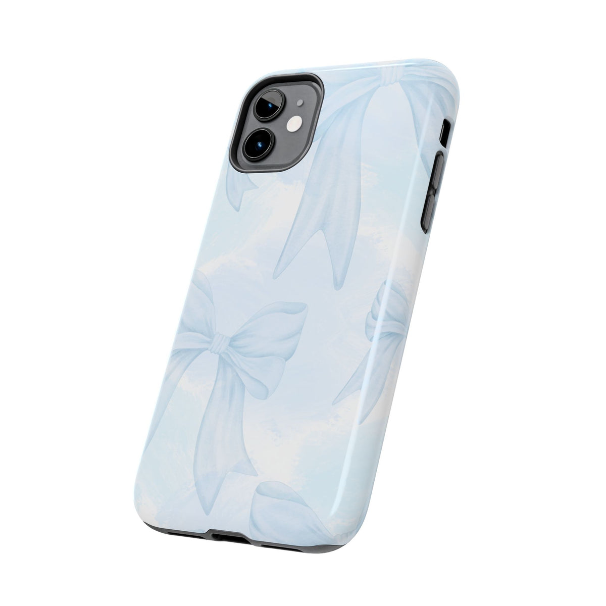 Pale Blue Bow Pattern Tough Phone Case