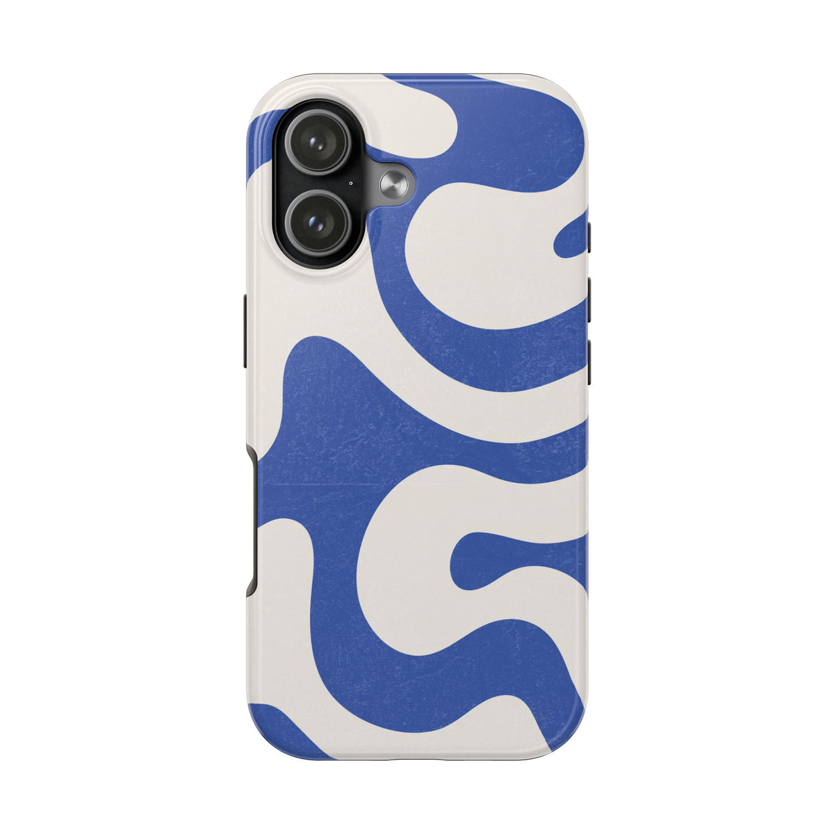 Blue Retro Swirl Tough Phone Case — Durable Abstract Pattern