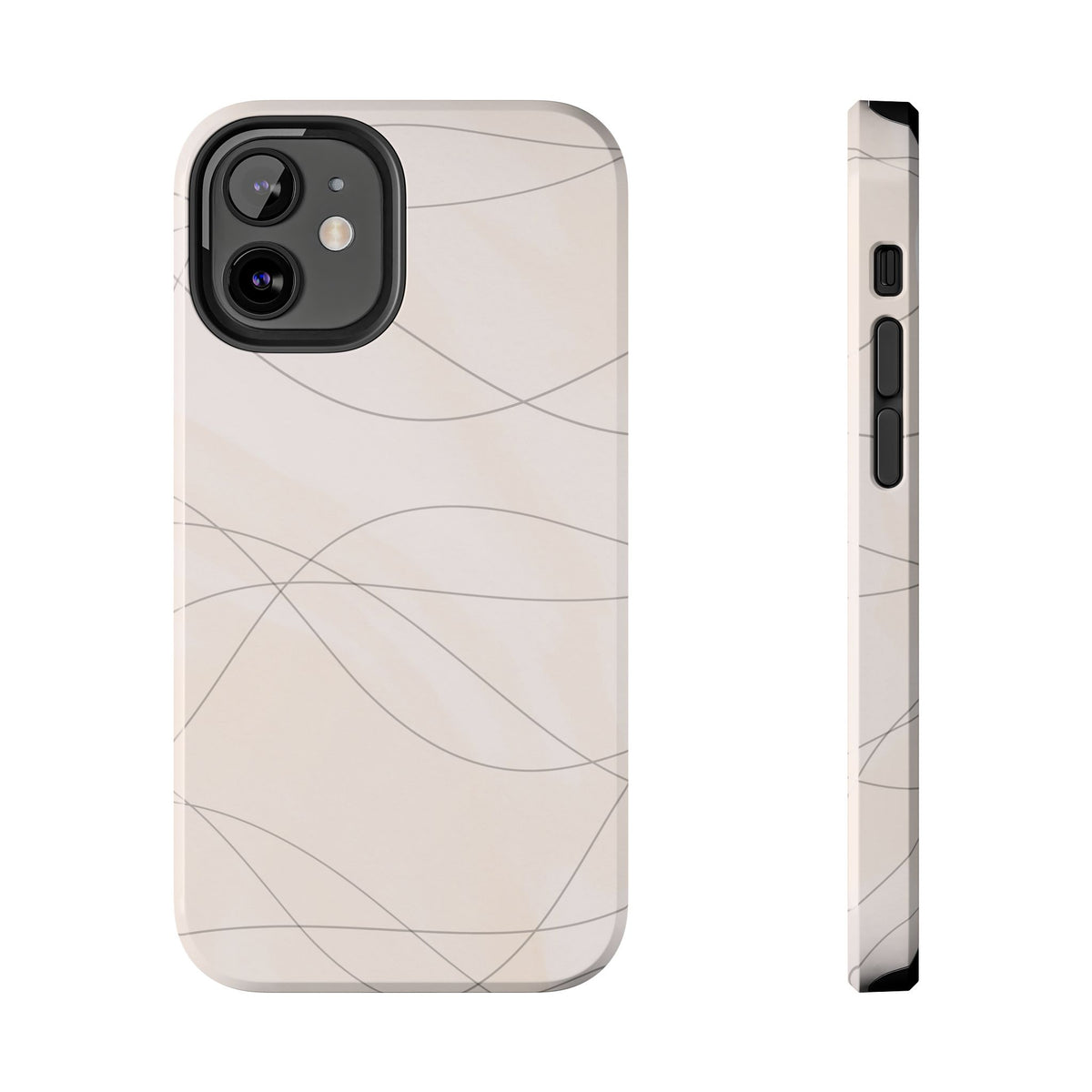 Minimal Beige Wave Tough Phone Case — Protective Slim Phone Case