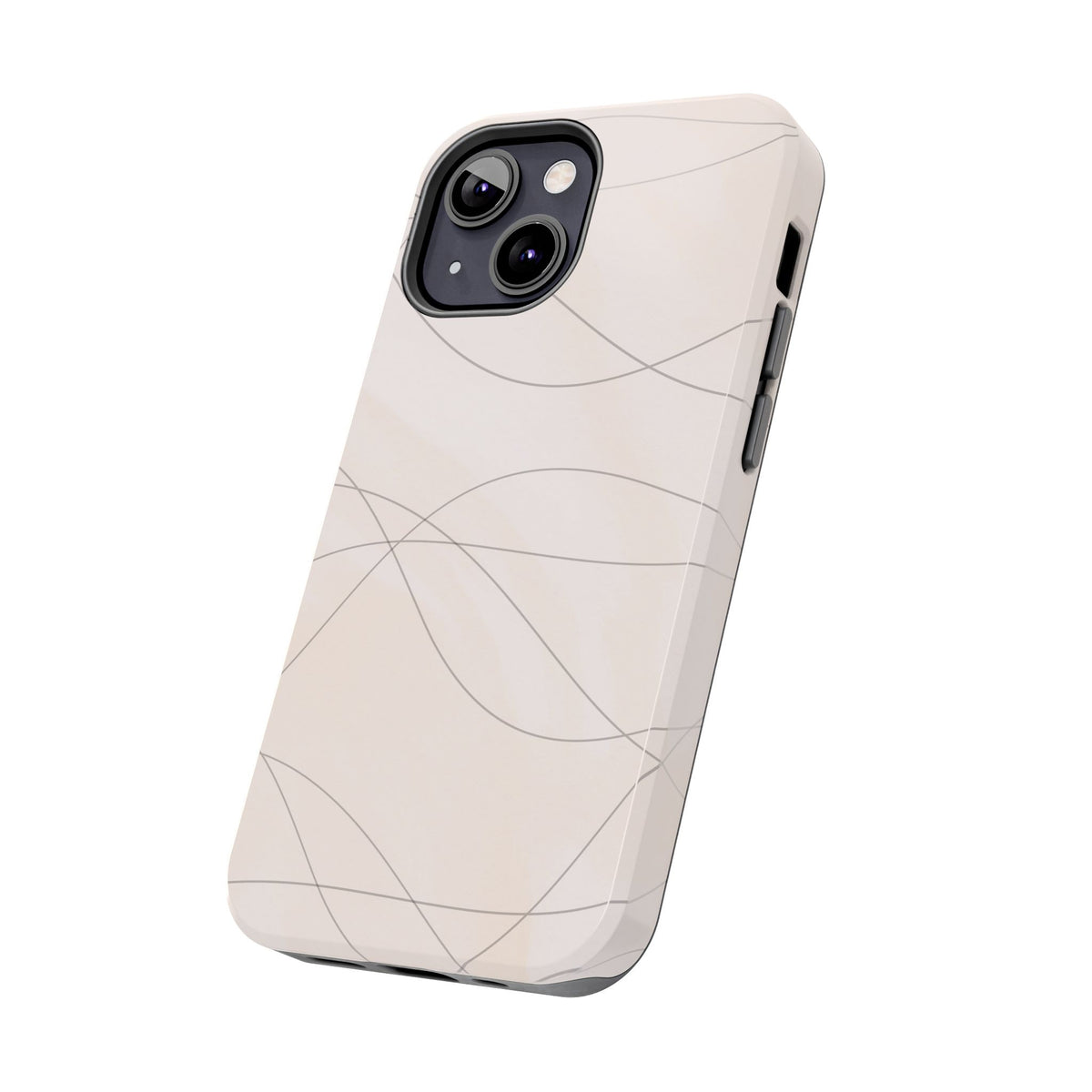 Minimal Beige Wave Tough Phone Case — Protective Slim Phone Case