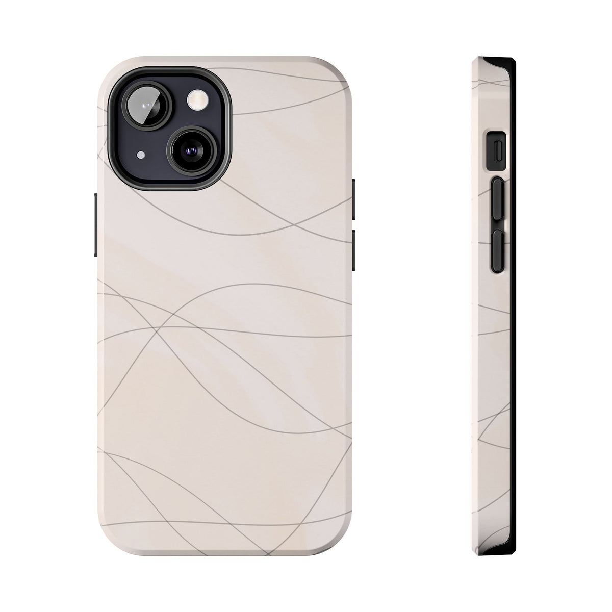 Minimal Beige Wave Tough Phone Case — Protective Slim Phone Case