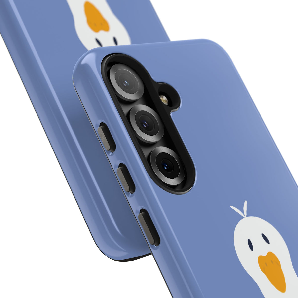 Goofy Goose Tough Phone Case — Cute Minimalist Duck Design on Blue