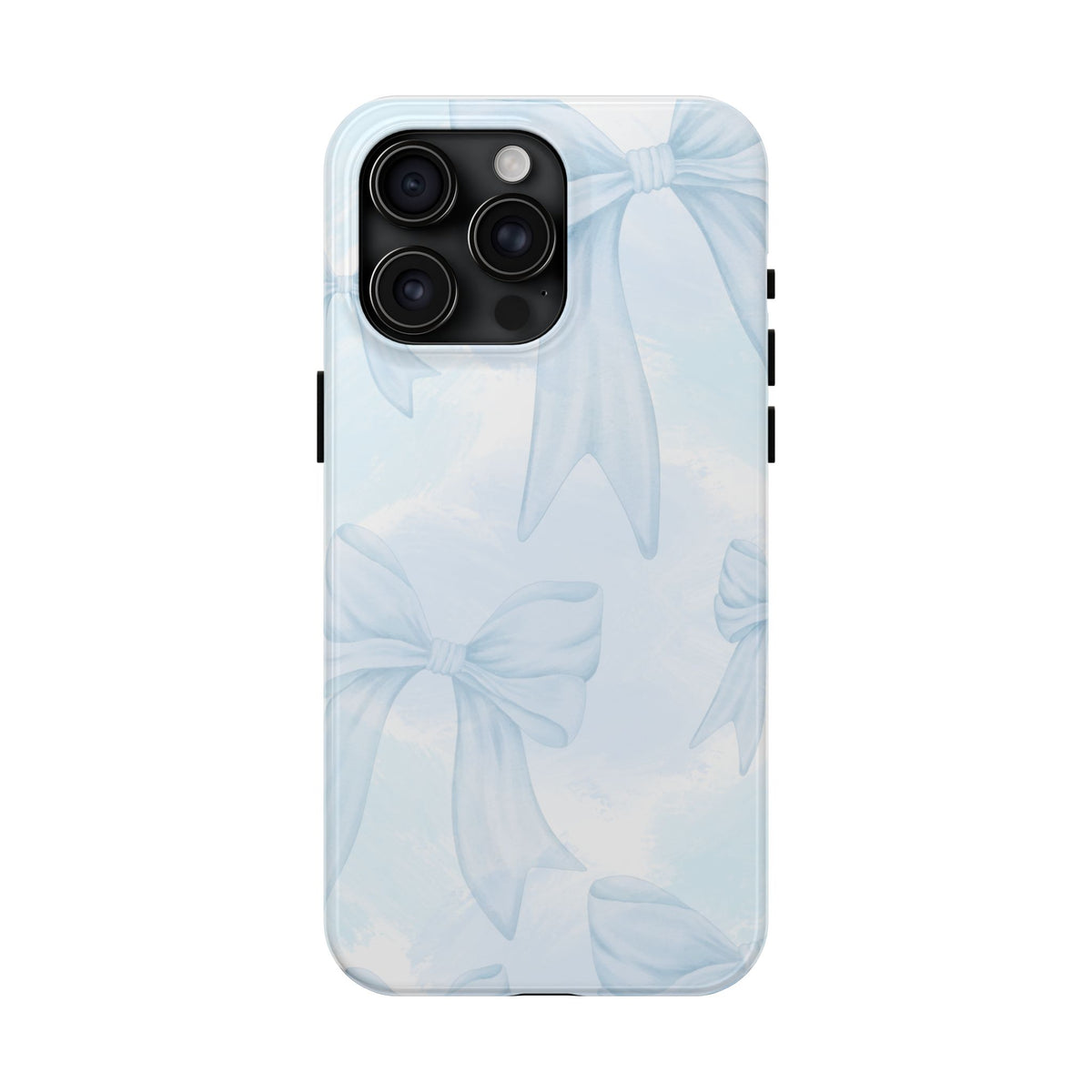 Pale Blue Bow Pattern Tough Phone Case
