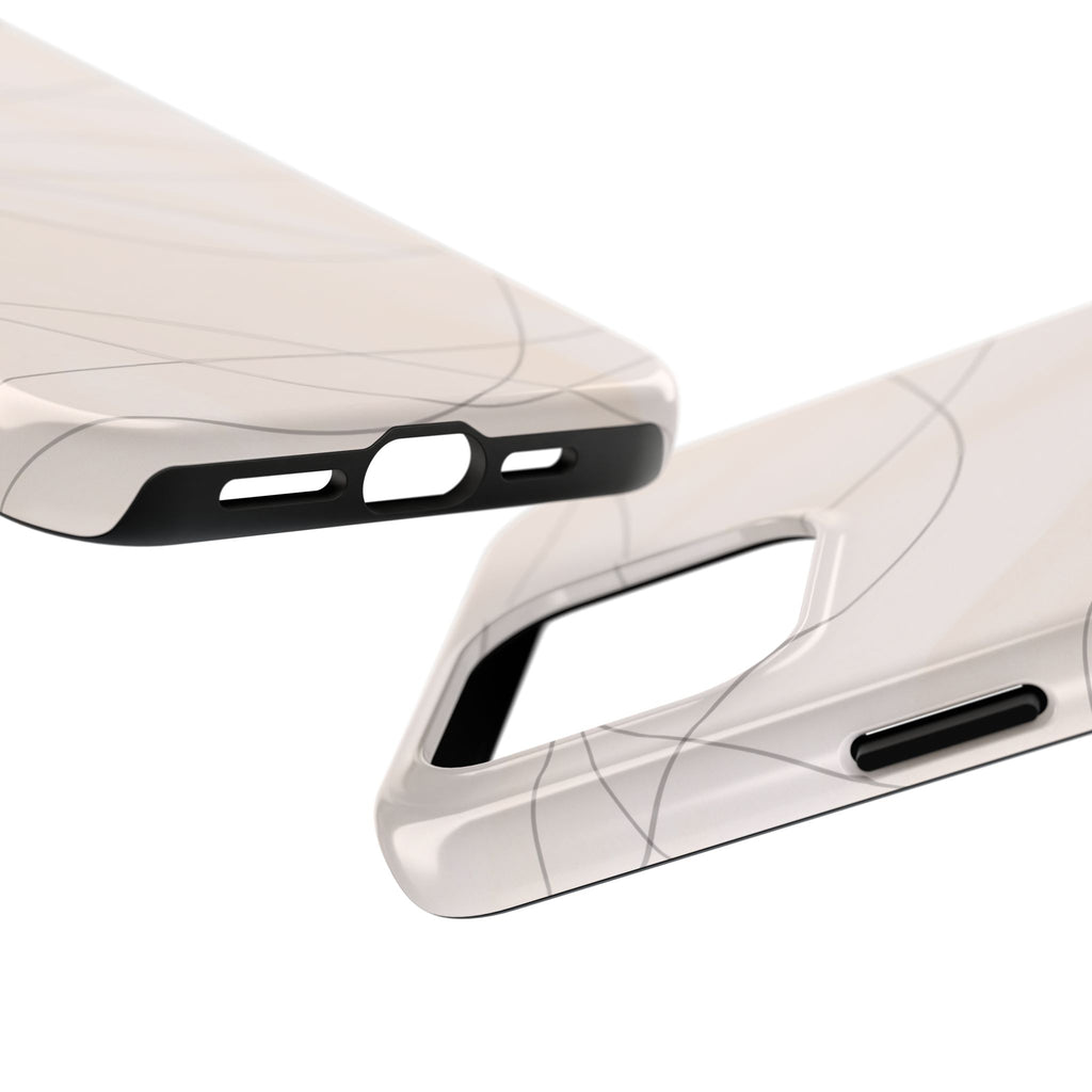 Minimal Beige Wave Tough Phone Case — Protective Slim Phone Case