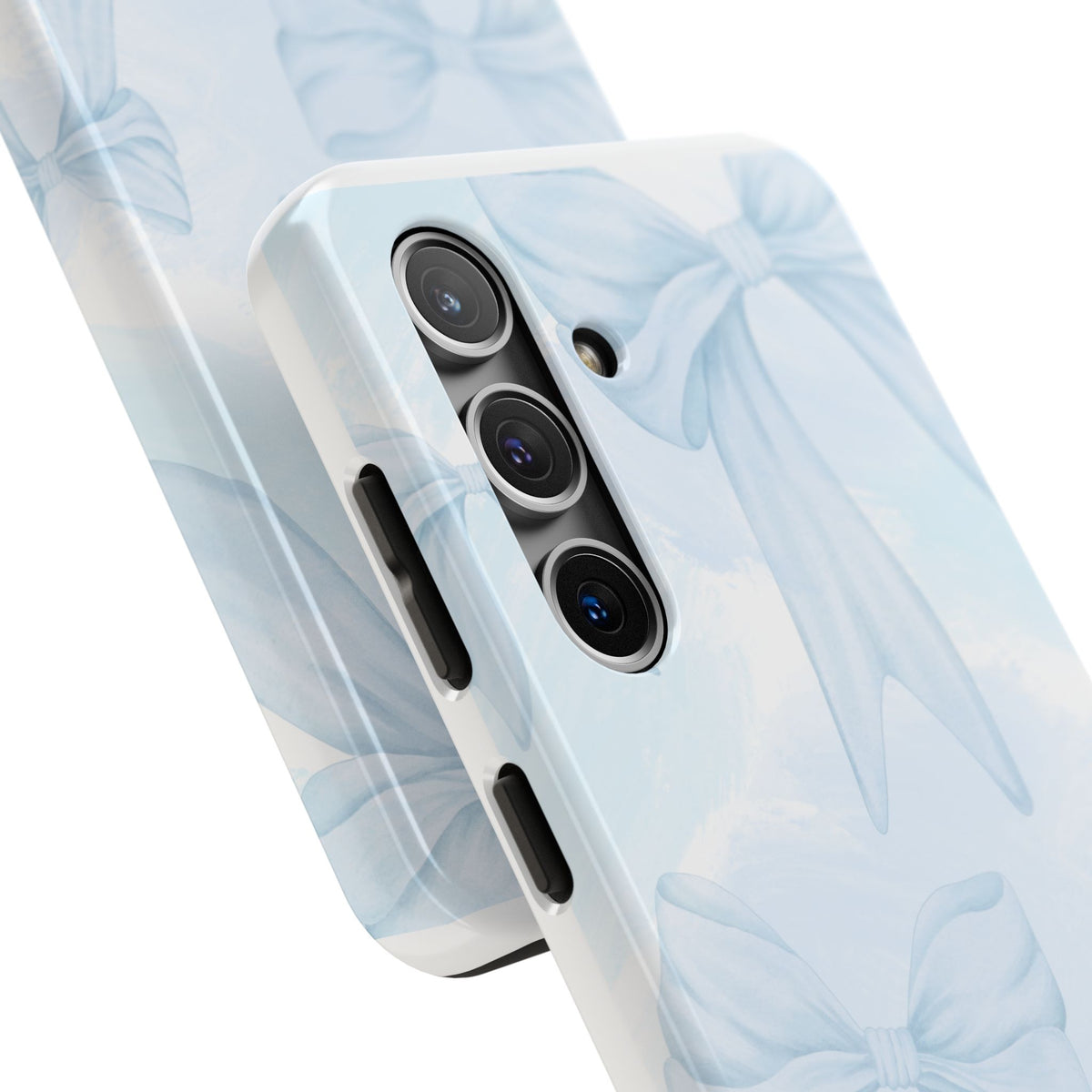 Pale Blue Bow Pattern Tough Phone Case