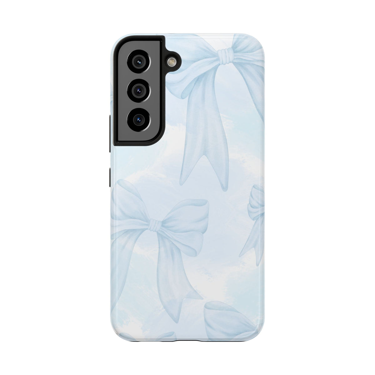 Pale Blue Bow Pattern Tough Phone Case