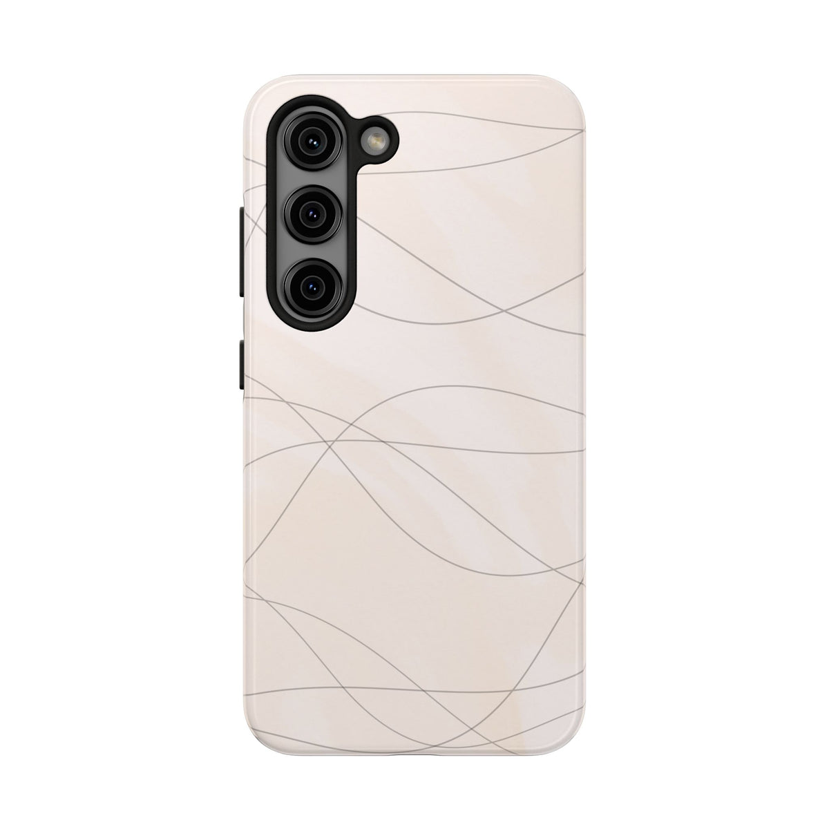 Minimal Beige Wave Tough Phone Case — Protective Slim Phone Case