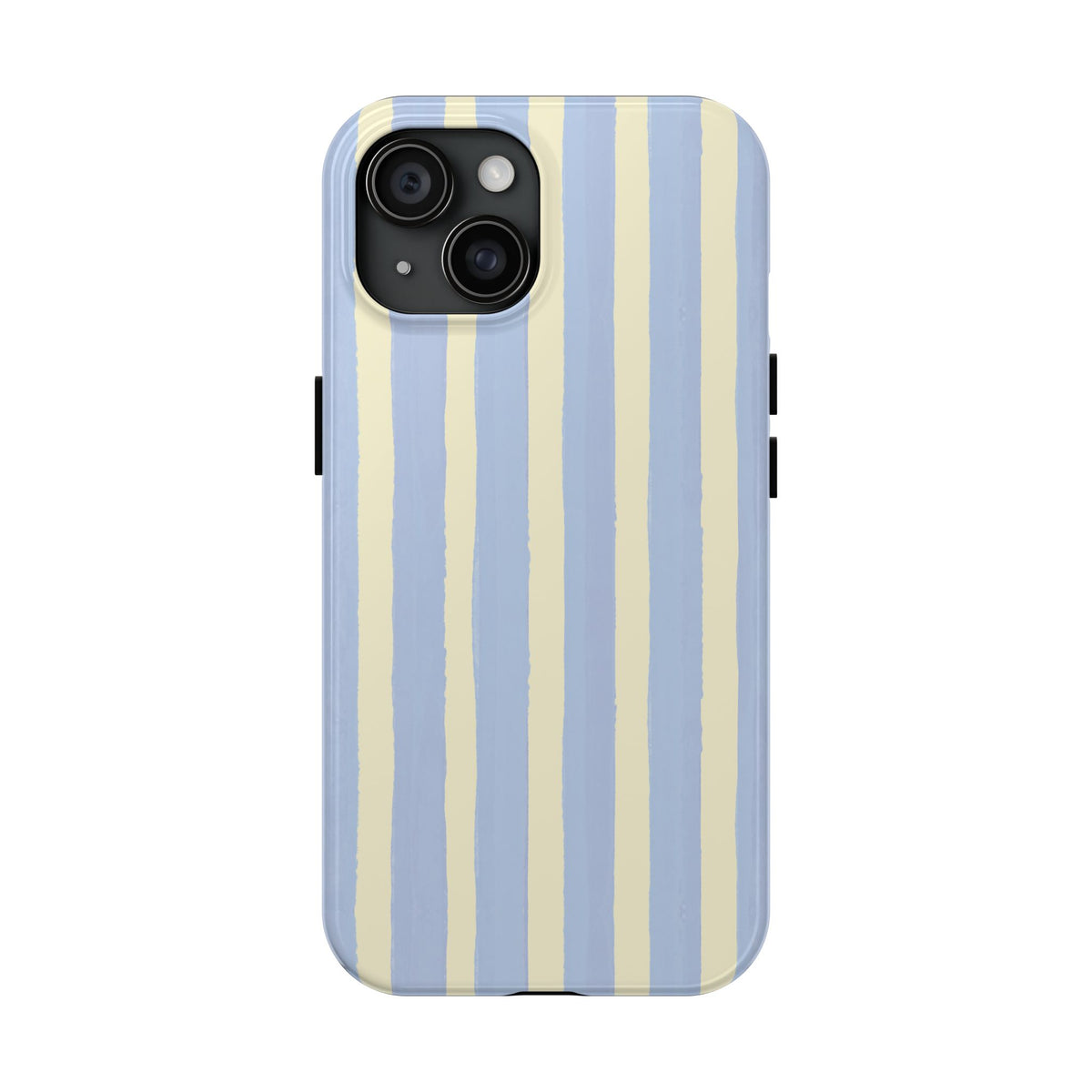 Pastel Stripe Tough Phone Case — Blue & Cream Protective Cover