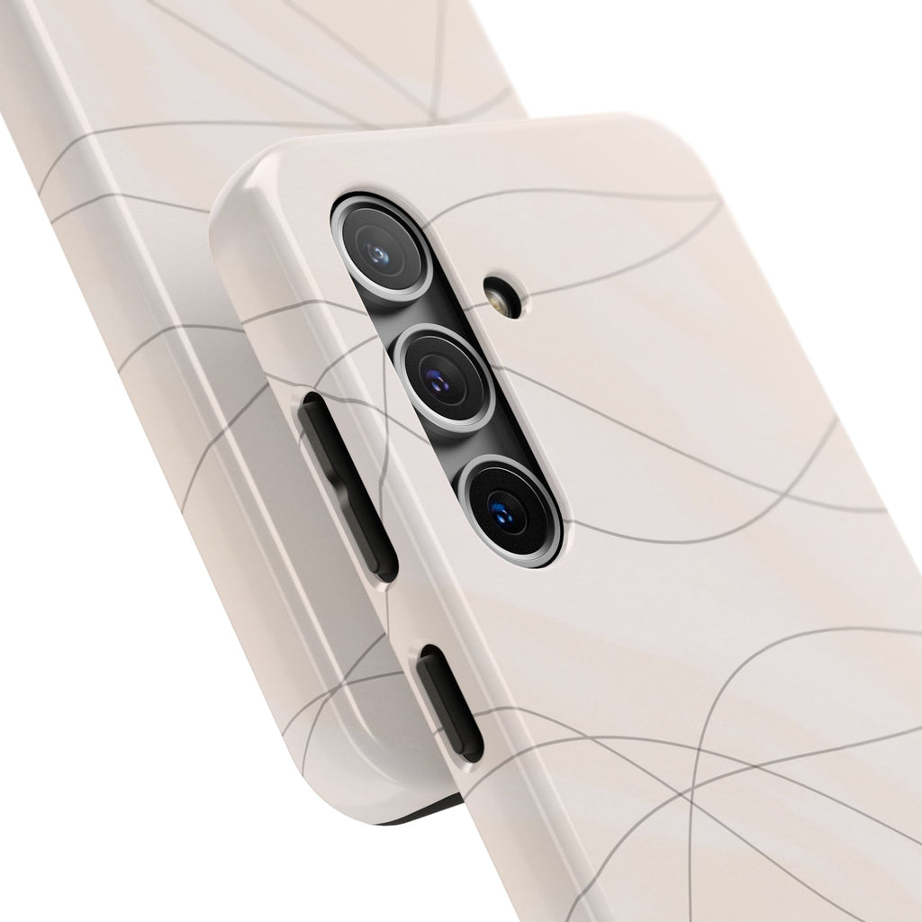 Minimal Beige Wave Tough Phone Case — Protective Slim Phone Case