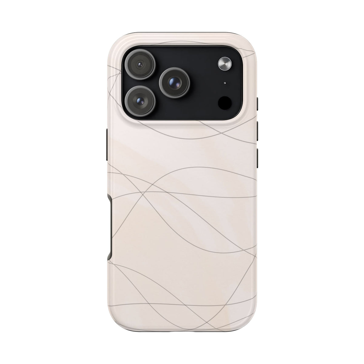 Minimal Beige Wave Tough Phone Case — Protective Slim Phone Case
