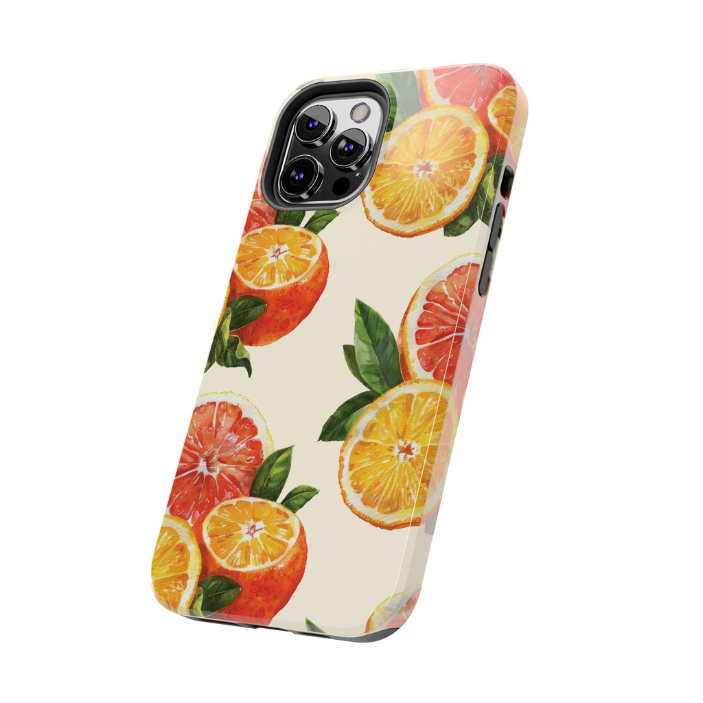 Citrus Squeeze Tough Phone Case — Watercolor Orange & Grapefruit Protective Cover