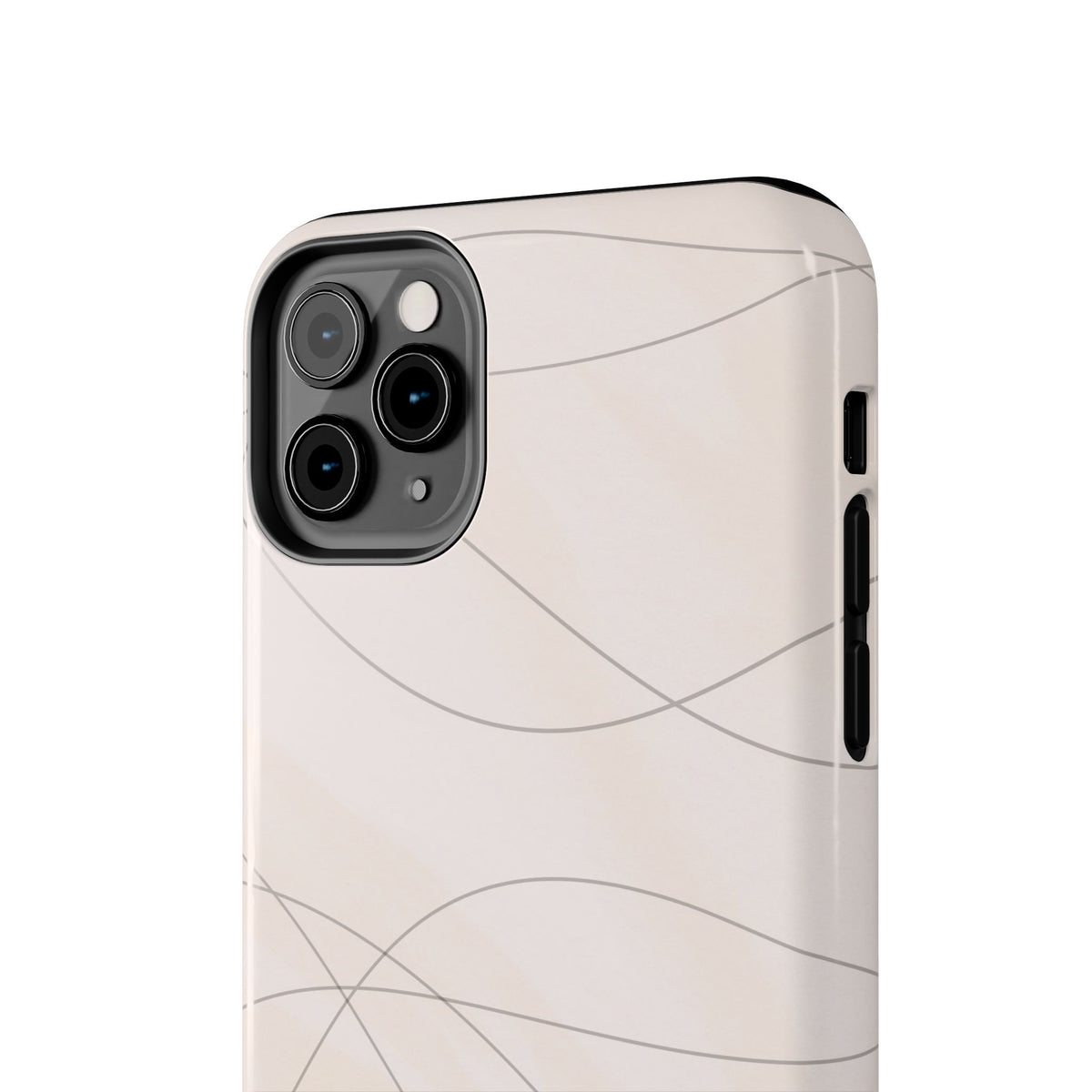 Minimal Beige Wave Tough Phone Case — Protective Slim Phone Case